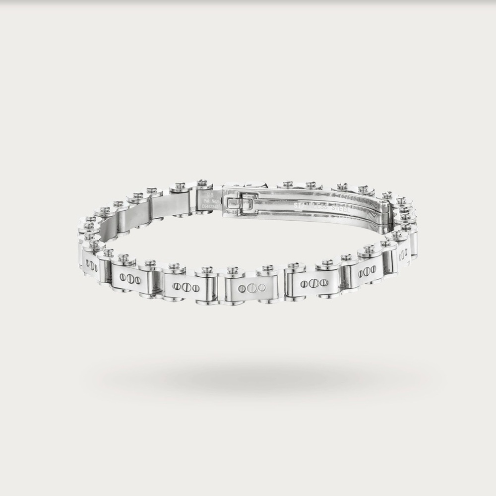 IceLink Logo Print STEEL  BICYCLE BRACELET